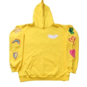 NEW KIDS WORLDWIDE “Love You” Yellow HOODIE Size Small Unisex